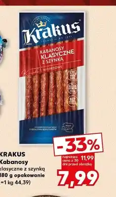 Kaufland Kabanosy klasyczne z szynką Krakus oferta