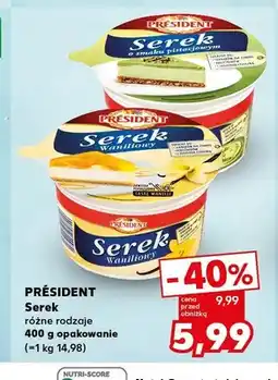 Kaufland Serek o smaku pistacjowym Président oferta