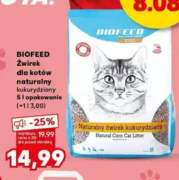 Kaufland Żwirek dla kotów naturalny kukurydziany Biofeed oferta
