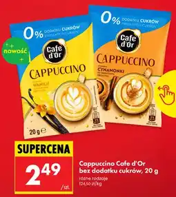 Biedronka Cappuccino Cafe d'Or bez dodatku cukrów o smaku cynamonki oferta