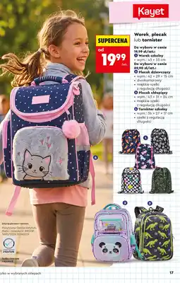 Biedronka Worek, plecak lub tornister oferta