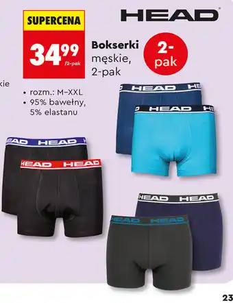 Biedronka Bokserki męskie HEAD oferta