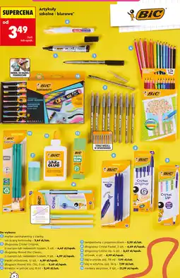 Biedronka Artykuły szkolne i biurowe BIC (marker,y długopisy, korektor, kredki, temperówka, klej) oferta