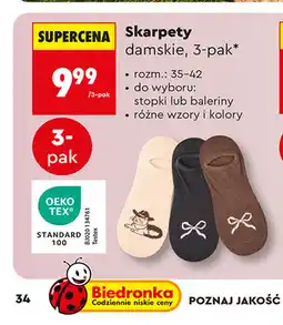 Biedronka Skarpety damskie, 3-pak oferta