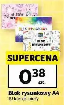 Auchan Blok rysunkowy A4 10 kartek, biały oferta