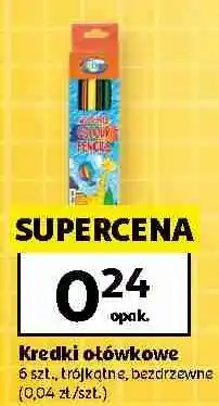 Auchan Kredki ołówkowe 6 szt., trójkątne, bezdrzewne oferta