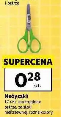 Auchan Nożyczki 12 cm, zaokrąglone ostrze, ze stali nierdzewnej, różne kolory oferta