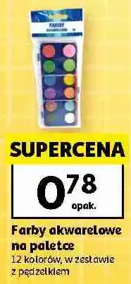 Auchan Farby akwarelowe na paletce 12 kolorów, w zestawie z pędzelkiem oferta