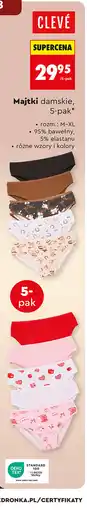 Biedronka Cleve Majtki damskie, 5-pak oferta