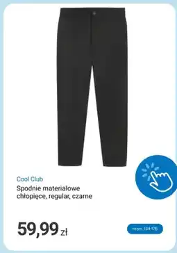 Smyk Spodnie materiałowe chłopięce Cool Club regular czarne oferta