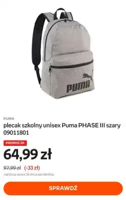 Empik Plecak szkolny unisex Puma PHASE III szary oferta
