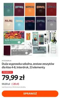 Empik Duża wyprawka szkolna zestaw zeszytów dla klas 4-8 Interdruk 23 elementy oferta