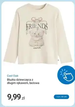 Smyk Bluzka dziewczęca z długim rękawem beżowa Cool Club oferta