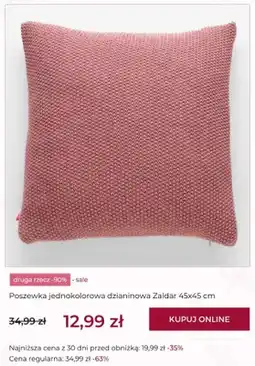 Home&You Poszewka jednokolorowa dzianinowa Zaldar 45x45 cm home&you oferta