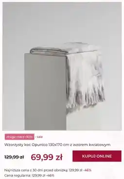 Home&You Koc wzorzysty Opunico 130x170 cm z wzorem kwiatowym home&you oferta