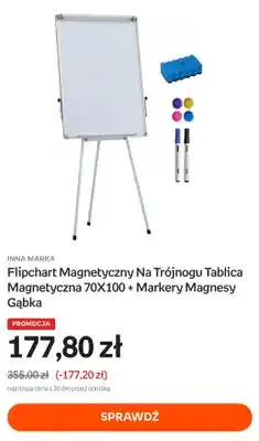 Empik Flipchart magnetyczny na trójnogu tablica magnetyczna 70x100 + markery magnesy gąbka oferta