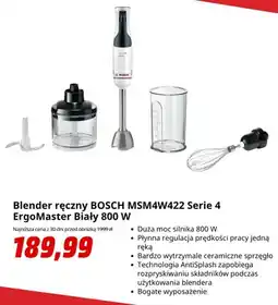 Media Markt Blender ręczny BOSCH ErgoMaster Biały oferta