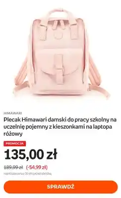 Empik Plecak damski Himawari do pracy szkolny na uczelnię różowy oferta