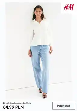 H&M Koszula bawełniana z baskinką H&M oferta