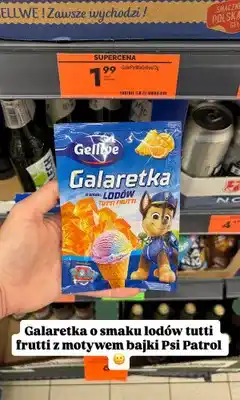 Biedronka Galaretka o smaku lodów tutti frutti Gellwe Psi Patrol oferta