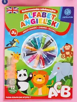 Biedronka Edukacyjna kolorowanka z 12 kredkami Alfabet Angielski Astrafun oferta