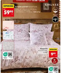 Biedronka Komplet pościeli bawełnianej Smukee 160x200 cm oferta