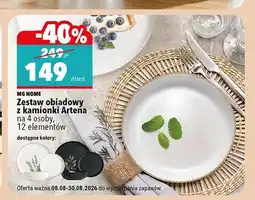 Biedronka Zestaw obiadowy z kamionki Artena MG Home 12 elementów oferta
