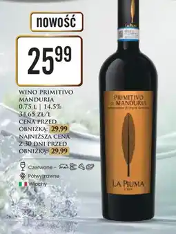 Dino Wino czerwone półwytrawne La Piuma Primitivo di Manduria oferta