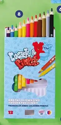 Biedronka Kredki ołówkowe trójkątne Jumbo Luczek & Pimpek 12 sztuk oferta