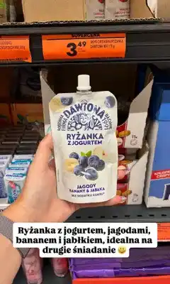 Biedronka Ryżanka z jogurtem Dawtona jagody, banany i jabłka oferta
