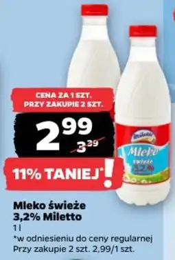Netto Mleko świeże 3,2% Miletto oferta