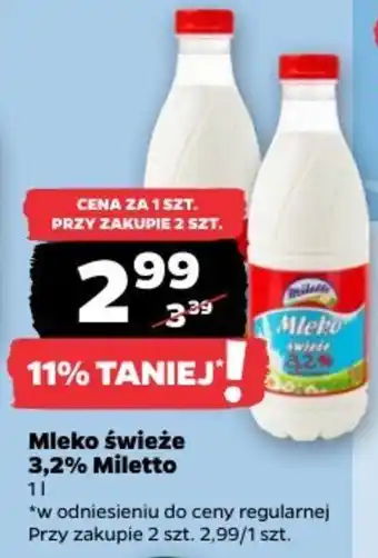 Netto Mleko świeże 3,2% Miletto oferta