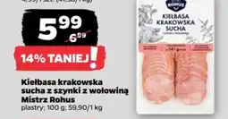 Netto Kiełbasa krakowska sucha z szynki z wołowiną Mistrz Rohus oferta