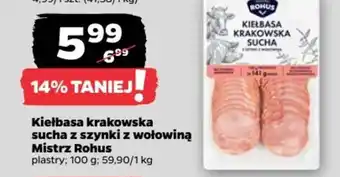 Netto Kiełbasa krakowska sucha z szynki z wołowiną Mistrz Rohus oferta