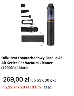 Orlen Odkurzacz samochodowy Baseus A5 Air Series Car Vacuum Cleaner (12000Pa) Black oferta