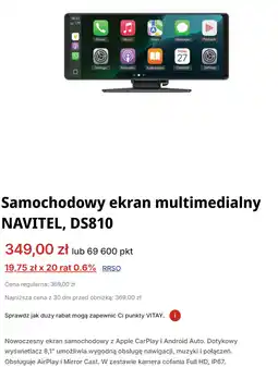 Orlen Samochodowy ekran multimedialny NAVITEL, DS810 oferta