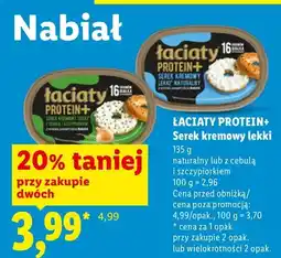 Lidl Serek kremowy lekki Łaciaty Protein+ z cebulą i szczypiorkiem oferta