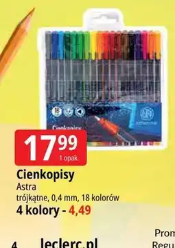 E.Leclerc Cienkopisy trójkątne Astra 18 kolorów oferta