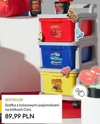 Szafka z kolorowymi pojemnikami na kółkach Cars