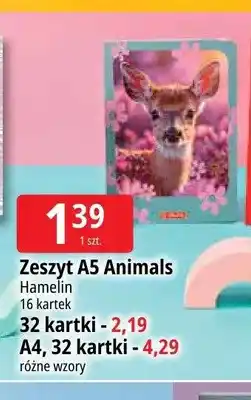 E.Leclerc Zeszyt A5 Hamelin Animals 16 kartek oferta