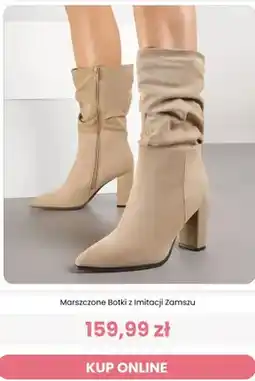 Renee Botki damskie marszczone z imitacji zamszu Renee oferta