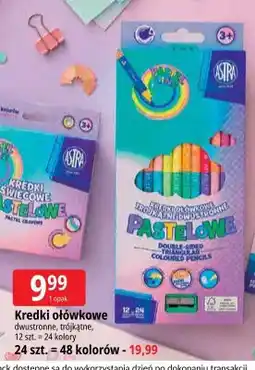 E.Leclerc Kredki ołówkowe Astra dwustronne trójkątne 24 sztuki oferta