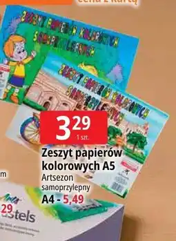 E.Leclerc Zeszyt papierów kolorowych A4 samoprzylepny Artsezon oferta