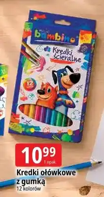 E.Leclerc Kredki ołówkowe z gumką Bambino 12 kolorów oferta