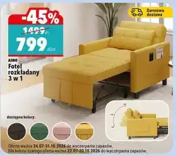 Biedronka Fotel rozkładany 3 w 1 oferta