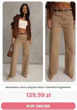 Renee Jeansy bawełniane Regular Waist z szerokimi nogawkami Renee oferta