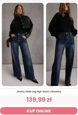 Renee Jeansy damskie Wide Leg High Waist z bawełny Renee oferta