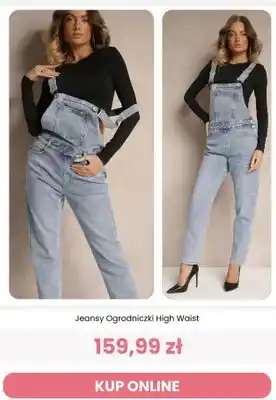 Jeansy ogrodniczki Reneé High Waist