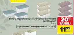 Carrefour Zestaw pojemników plastikowych do żywności RUKKOLA SET oferta