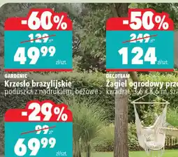 Biedronka GARDENIC Krzesło brazylijskie poduszka z nadrukiem, bezowe oferta